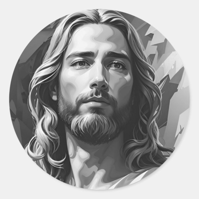 Jesús Pegatinas blancos y negros (Anverso)