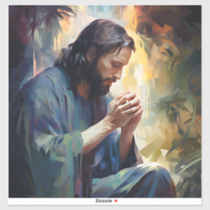 Jesus Praying Vinyl Pegatina