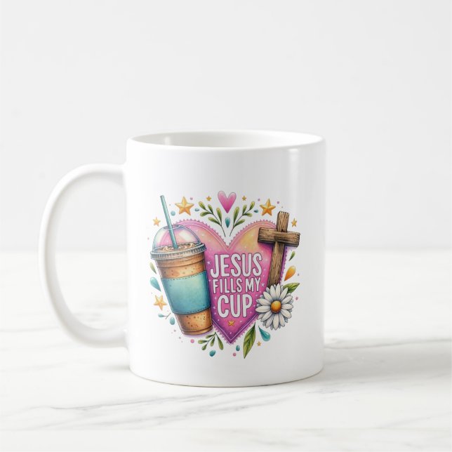 Jesús Rellena Mi Taza Café Cristiano Amantes Psalm (Izquierda)