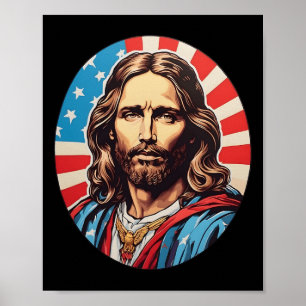 Jesús republicano – Arte pop audaz con bandera est