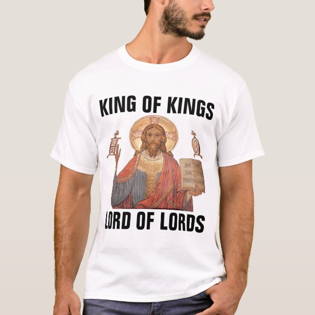 JESÚS, REY DE REYES, camisetas cristianas (Anverso)
