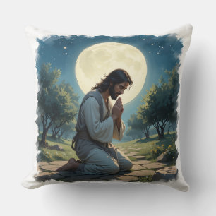 Jesús rezando Cojín decorativo - Cristiano espirit