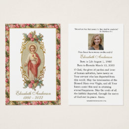 Jesús Sagrado Corazón Católico Funeral Tarjeta San