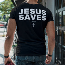 "Jesús salva" Biblia contra camiseta cristiana