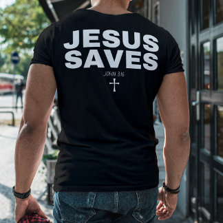 "Jesús salva" Biblia contra camiseta cristiana