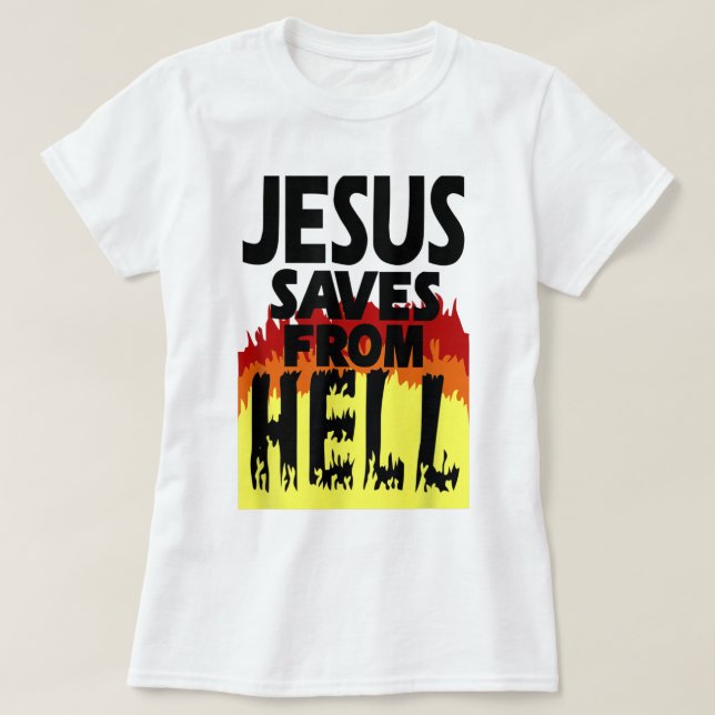 Jesús salva de la camiseta del infierno2569 (Diseño del anverso)