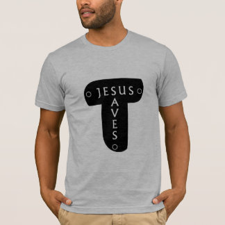 Jesús salva la camiseta de la cruz de Tau