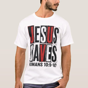 Jesús Salva Romans 10_9 Camiseta Vintage Cristiana