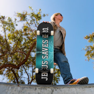 Jesús Salvó Al Hermano. Skateboard Blue Lightning