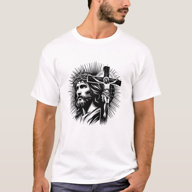 Jesus Saves: Camiseta gráfica inspirada en la fe" (Anverso)