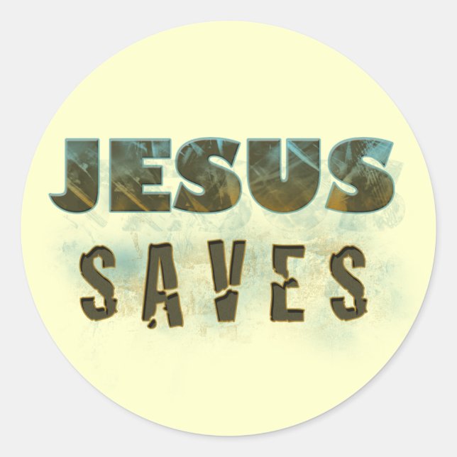 Jesus Saves Pegatina (Anverso)