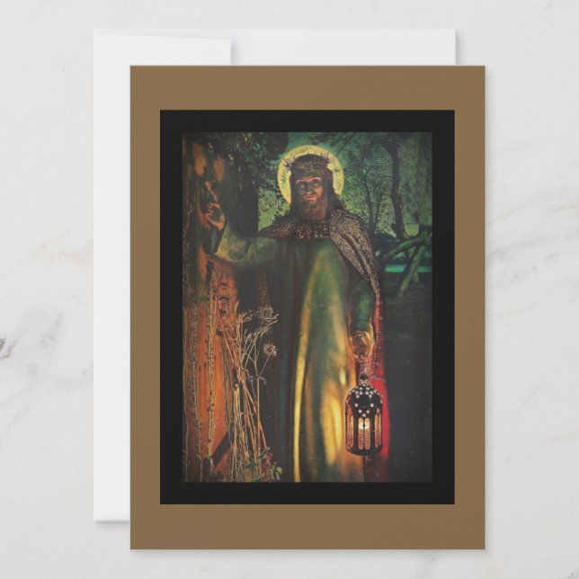 Jesús se para en la puerta y se arrodilla (Anverso)