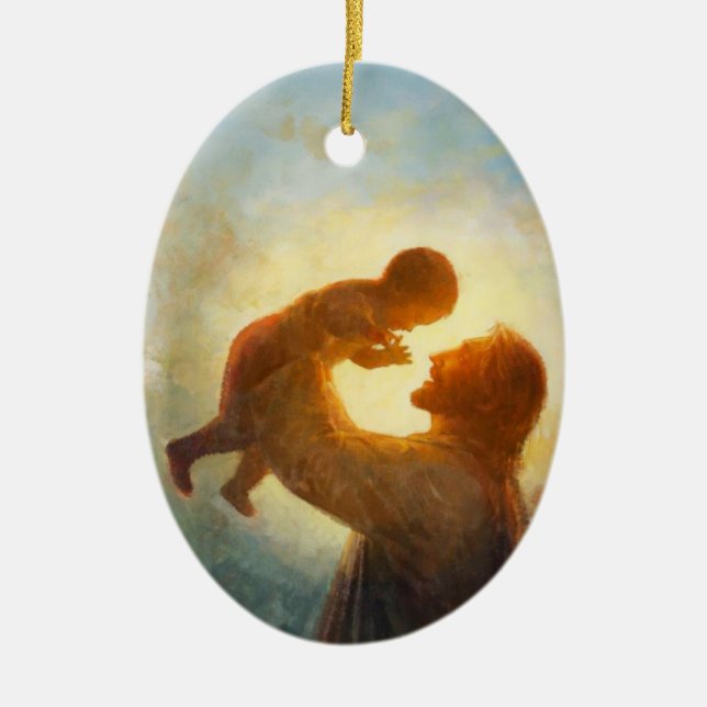 Jesús sujetando el adorno del bebé (Frente)