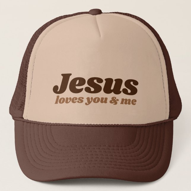 Jesús te ama a ti y a mí - sombrero camionero (mar (Anverso)