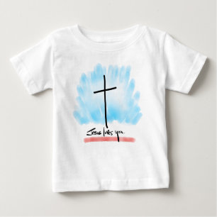 JESÚS TE AMA Camiseta Bebé