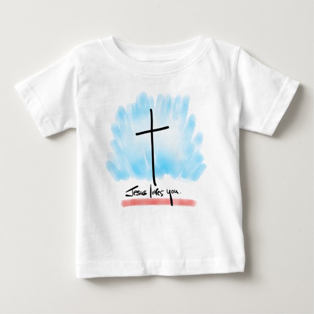 JESÚS TE AMA Camiseta Bebé (Anverso)