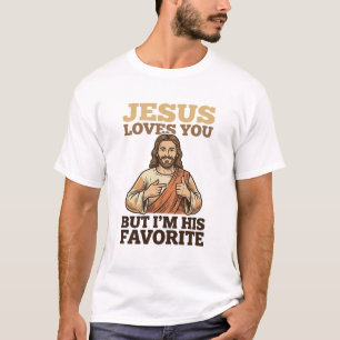Jesús te ama divertido diseño de camiseta de fe vi