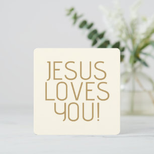 Jesús te ama Dorado blanco y beige