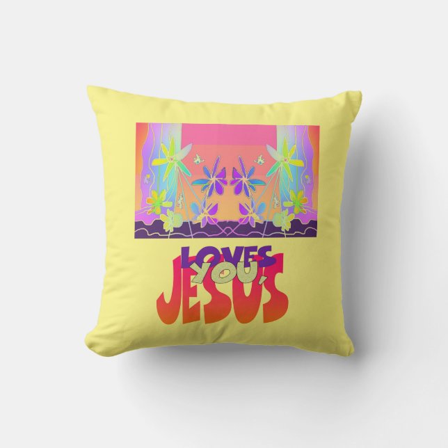 Jesús Te Ama El Cojín decorativo (Anverso)