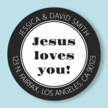 ¡Jesús te ama! | Etiqueta de dirección de devoluci
