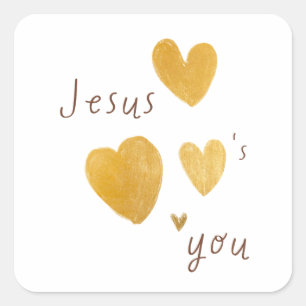 Jesús te ama. Modernos pegatinas y etiquetas