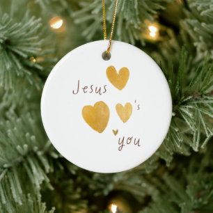 Jesús te ama. Ornamento navideño moderno