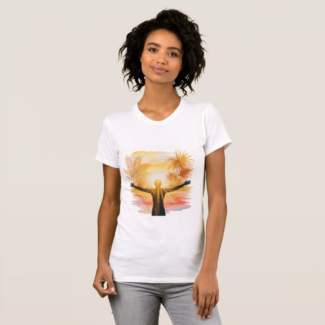 Jesus [Theme] Camiseta Feminina Fé Brasil Presente (Anverso completo)