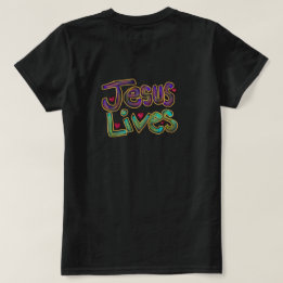 ‘Jesús Vive’ Camiseta Negra para Damas con Cita Cr