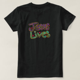 ‘Jesús Vive’ Camiseta Negra para Damas con Cita Cr