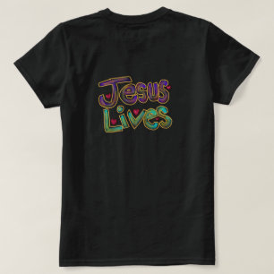 ‘Jesús Vive’ Camiseta Negra para Damas con Cita Cr