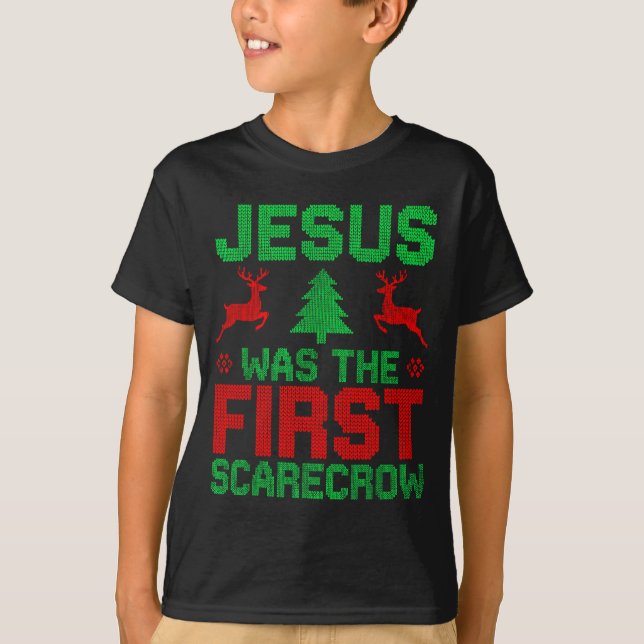 Jesus Was The First-ecrow Reindeer Ugly Sweater Xm (Anverso)