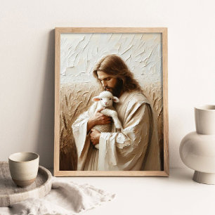 Jesús y Corderito, Arte Cristiano, Jesucristo