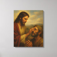 Jesús Y El Lienzo De Arte De Pared De Blind Man™ L