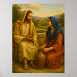 Jesús y la mujer en el pozo ™ Póster de pared SUD