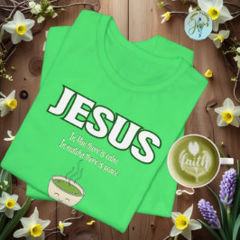 jesus y matcha divertidos, camiseta verde matcha