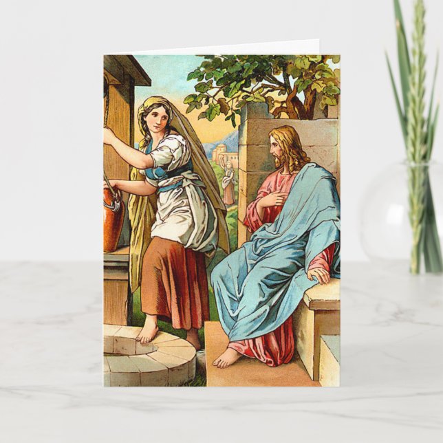 jesus y mujeres en la tarjeta de felicitación (Anverso)