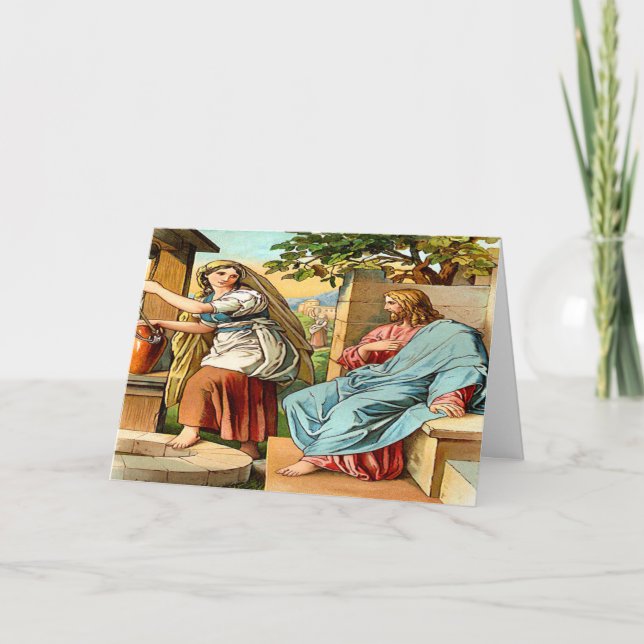 jesus y mujeres en la tarjeta de felicitación (Anverso)