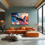 Jet de pop Art Fighter - Arte de aviación florecie<br><div class="desc">Esta dinámica escena de arte pop presenta un poderoso avión de combate que se dispara a través de un cielo colorido, capturando la emoción y el poder de la aviación. Perfecto para los aficionados a la aviación y los inspirados en el vuelo, esta obra de arte hace una declaración audaz...</div>