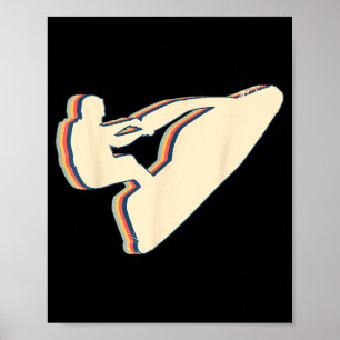 Jet ski jet skiing arte lineal retro