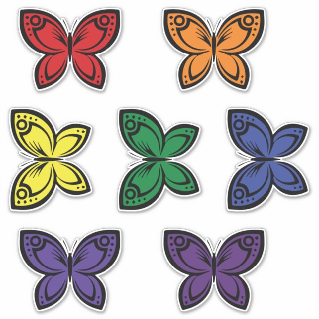 Jewel Butterflies Pegatina Set (Anverso)