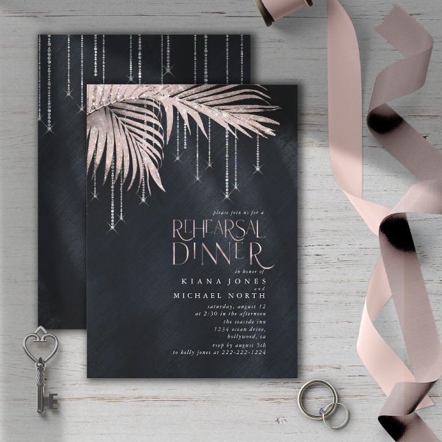 Jewel Palm Leaf Rosa de cena de ensayo Gold ID830 (Subido por el creador)