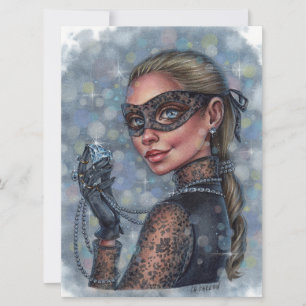 Jewel Thief Tarjeta de arte Chica enmascarada de d