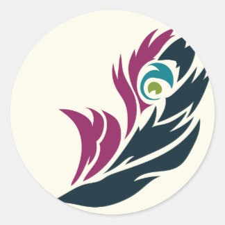 Jewel Tone Peacock Feather Pegatina
