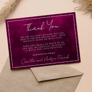 Jewel Tone Romance Granate Nota de agradecimie