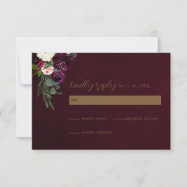 Jewel Tone Wedding Tarjeta RSVP
