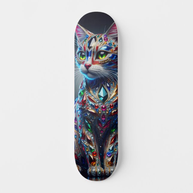 Jeweled Cat Skateboard (Anverso)