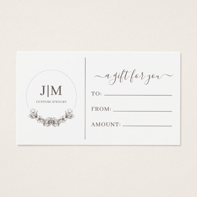 Jeweler monograma moderno simple (Frente)