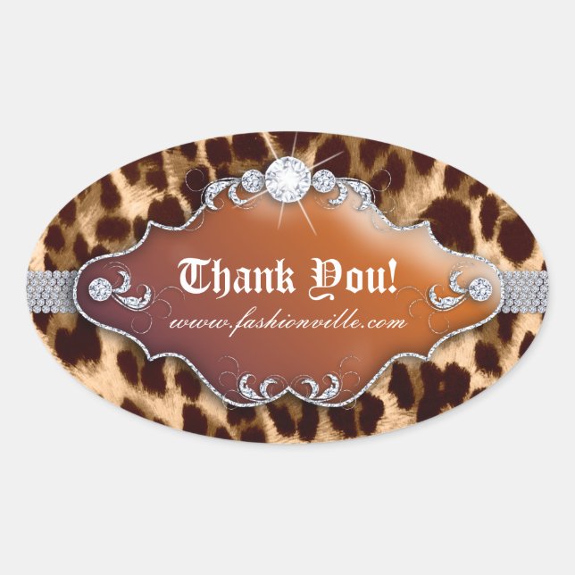 Jewelry Brown, Pegatina del leopardo de la moda (Anverso)