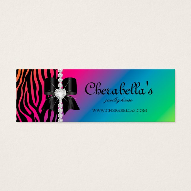 Jewelry Fashion Retail Price Tag Rainbow Zebra (Frente)