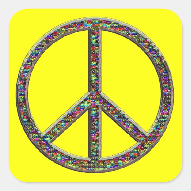 Jewels Peace Sign Pegatinas (Anverso)